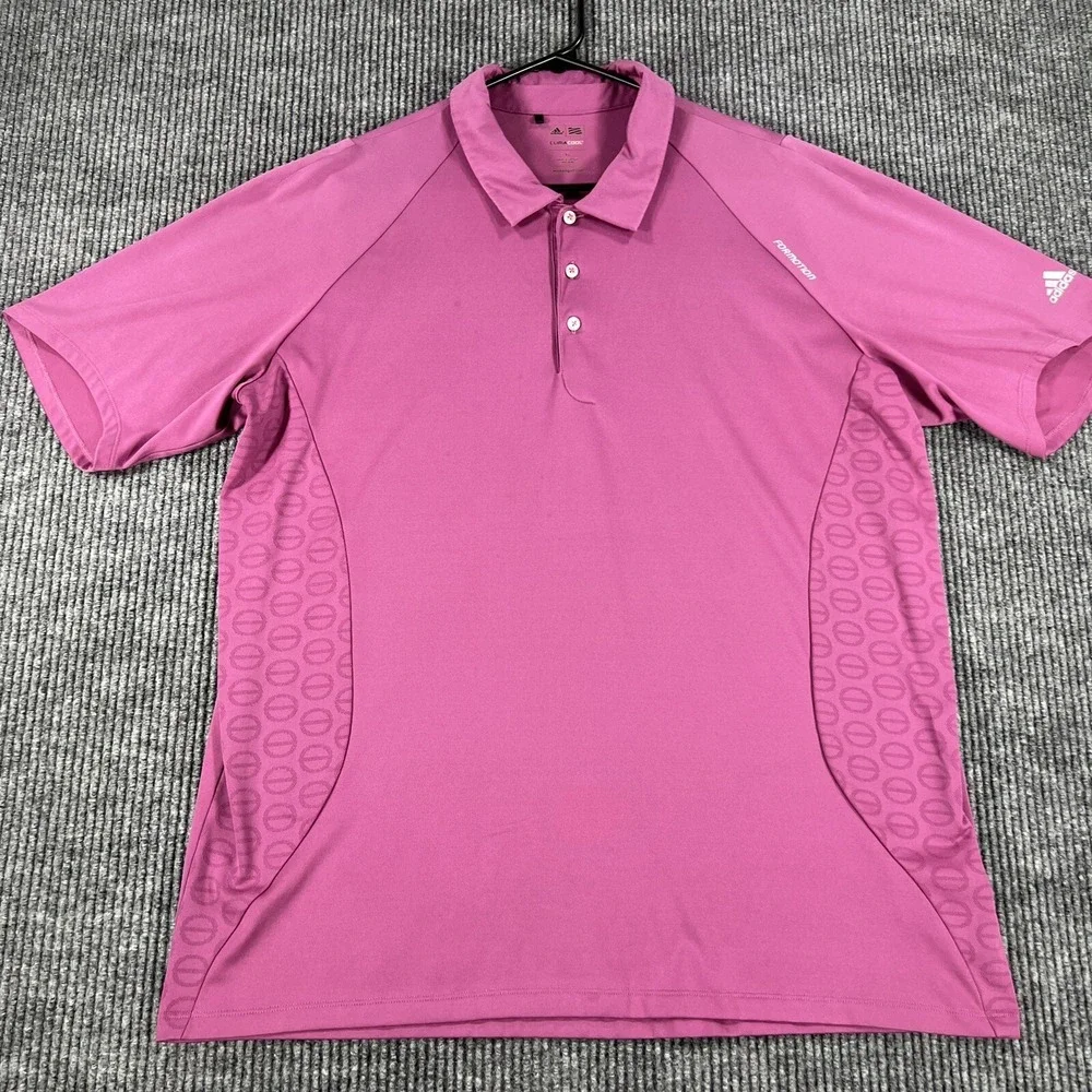 Adidas Polo Shirt Climacool‎ Mens XL Purple Short Sleeve Golf Formotion Light